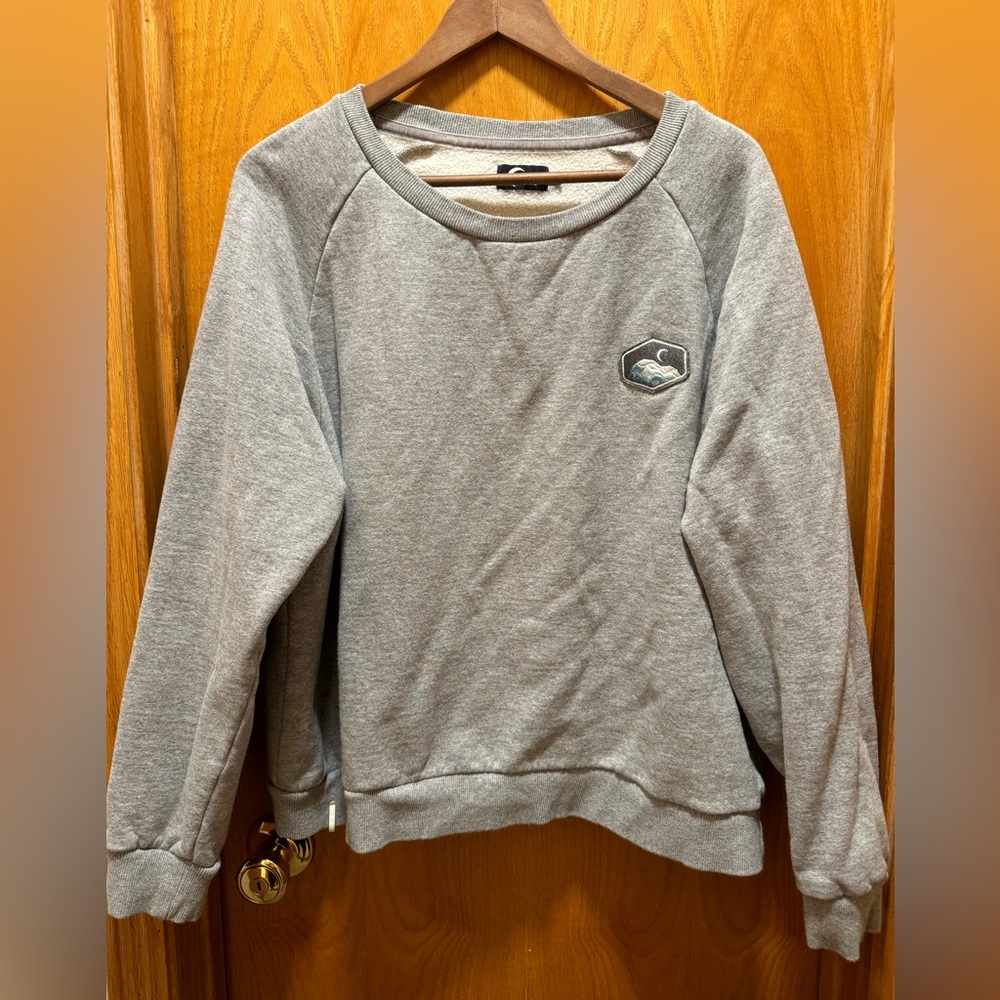 Zyia Heather Grey Mountain Patch Crew Neck Sweatshirt Crop Boxy XXXL 3x